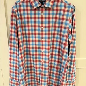 Mizzen+Main Trim Fit Performance Dress Shirt – Multicolor Check – Men’s Medium